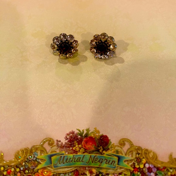 Michal Negrin Vintage Earrings with Real Swarovski Crystals. - Picture 2 of 3